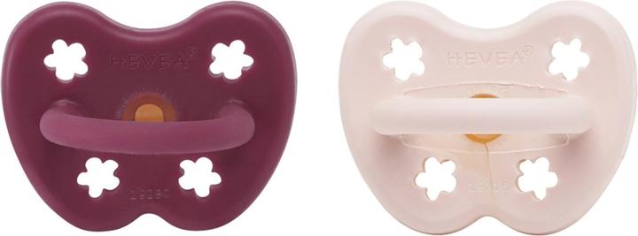 Hevea Naturkautschuk Schnuller 2er Pack, Powder Pink & Rosewood - kiefergerecht (2x, 3 - 36 Monate)