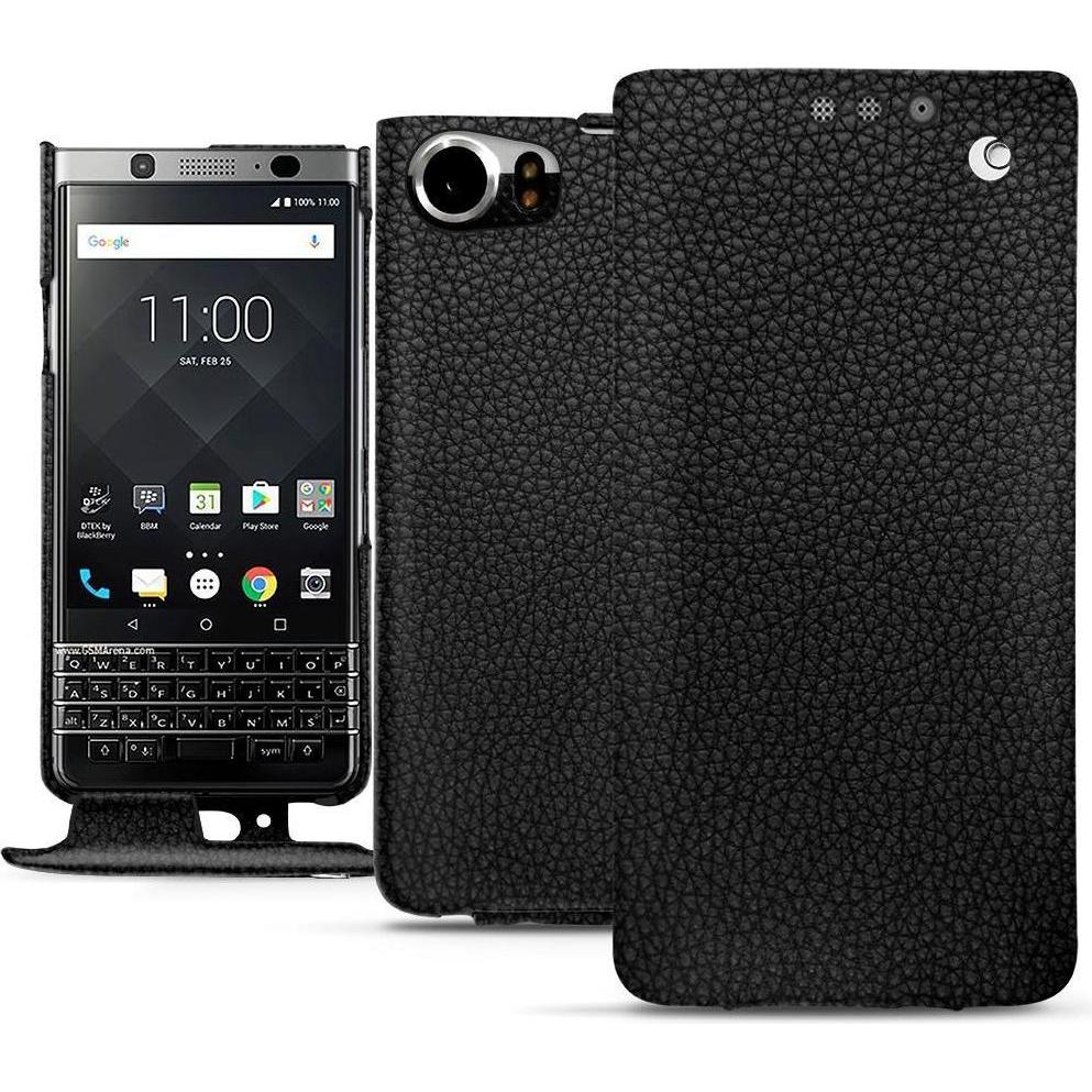 Noreve Lederschutzhülle vertikal (Blackberry KEYone), Smartphone Hülle, Schwarz