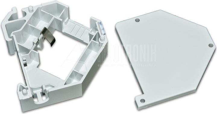 Actual product image Wirewin DIN rail mount for one Keystone Jack, plastic Keystone System (Keystone module holder)