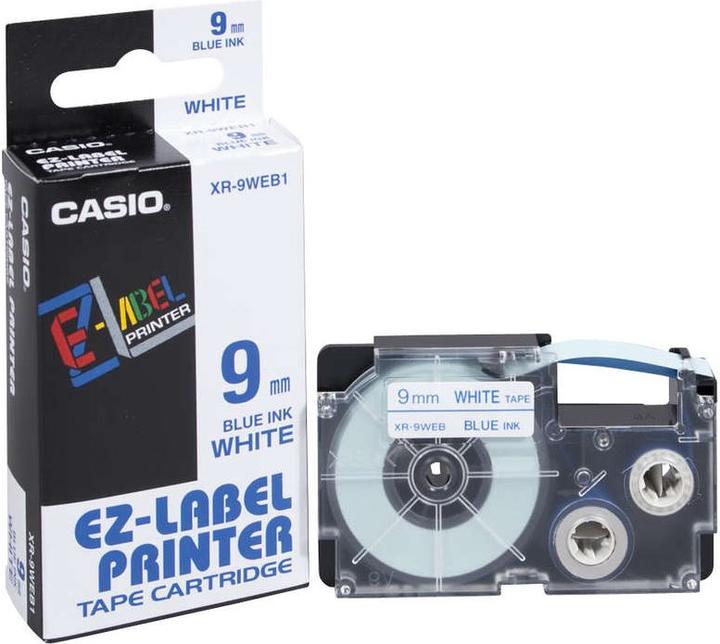 Produktbild Casio Schriftband für Label Printer, 9 mm breit, 8 m lang blau auf weiss (XR-9WEB) (0.90 cm, Blau)