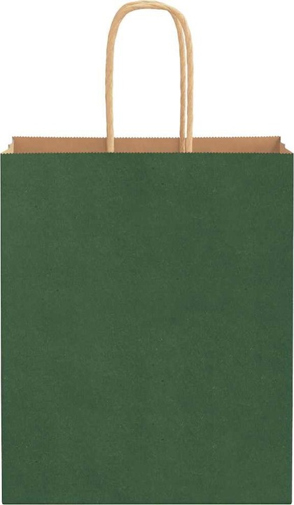 Produktbild VidaXL Kraftpapiertüten 250 Stk. mit Henkel Grün 18x8x22 cm Papiertüte (Geschenktüte, 250 x)