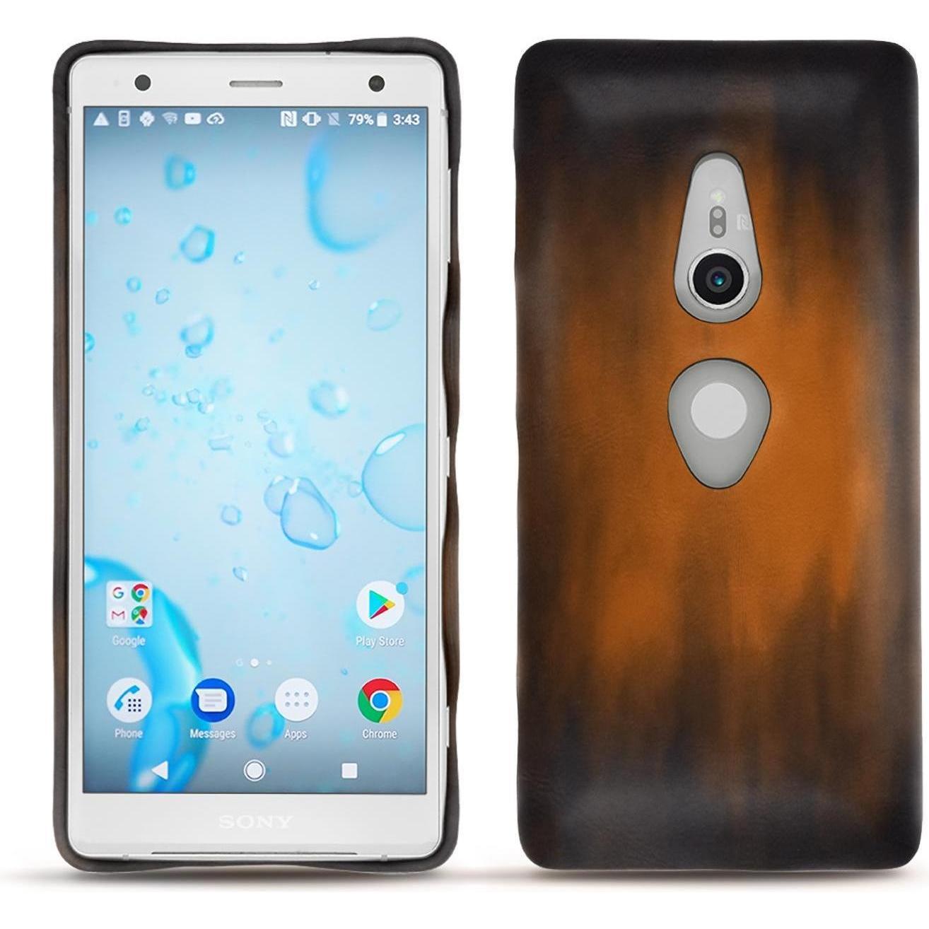 Thumbnail - Noreve Lederschutzhülle (Sony Xperia XZ2), Smartphone Hülle, Braun