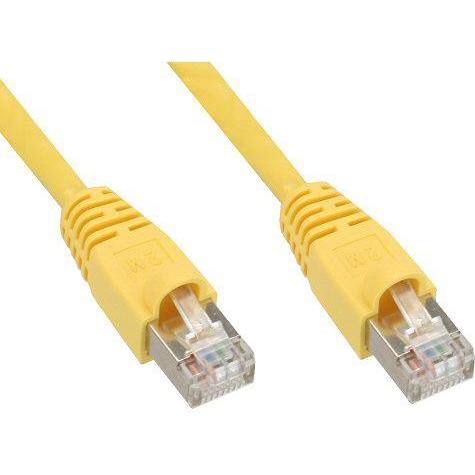 Tecline Patchkabel S-STP (PIMF), Cat 6, gelb, 2,0 m Patchkabel mit besonders schmalem Knickschutz (S/FTP, CAT5e, 2 m), N...