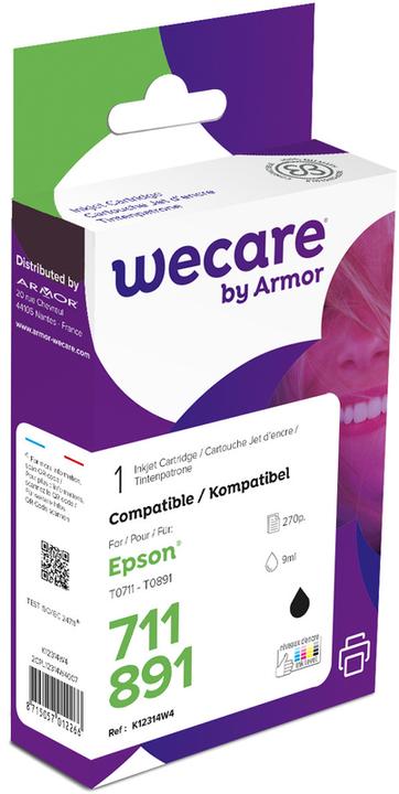 Wecare Tinte new built schwarz T071140WE zu Epson Stylus DX4000 9ml (CF)