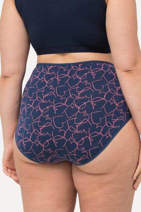 Produktbild Ulla Popken Maxislips, 3er-Pack, Herzen/einfarbig (42, 44, 3er Pack)