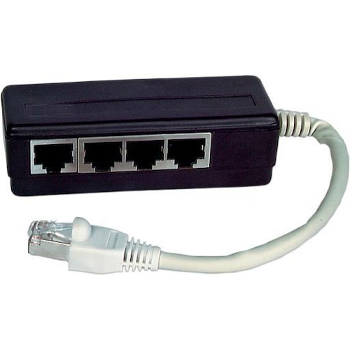 EFB Elektronik Netzwerkkabel (RJ45, RJ45 (4x)), Netzwerkadapter, Schwarz