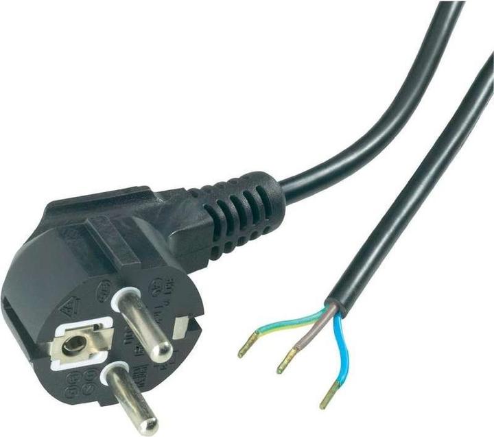 Actual product image Goobay protective contact cable angled for assembly, 1.5 m, black (1.50 m)