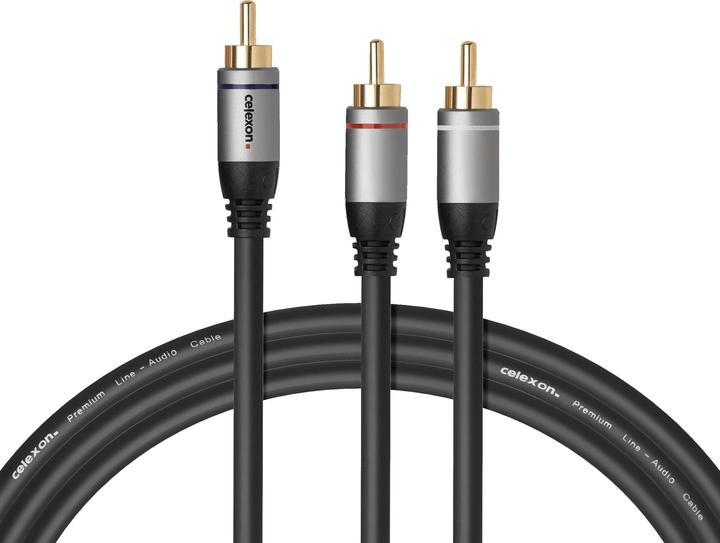 Celexon Cinch auf 2x Cinch Audiokabel 5,0m - Professional Line (5 m, Cinch Kabel)