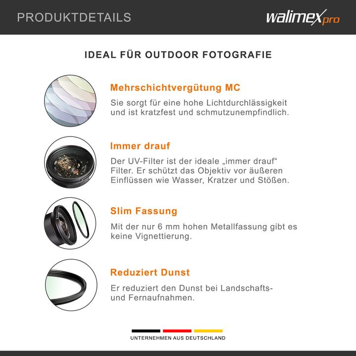 Immagine prodotto Walimex Filtro UV MC sottile (95 mm, Filtro UV, 95 mm)