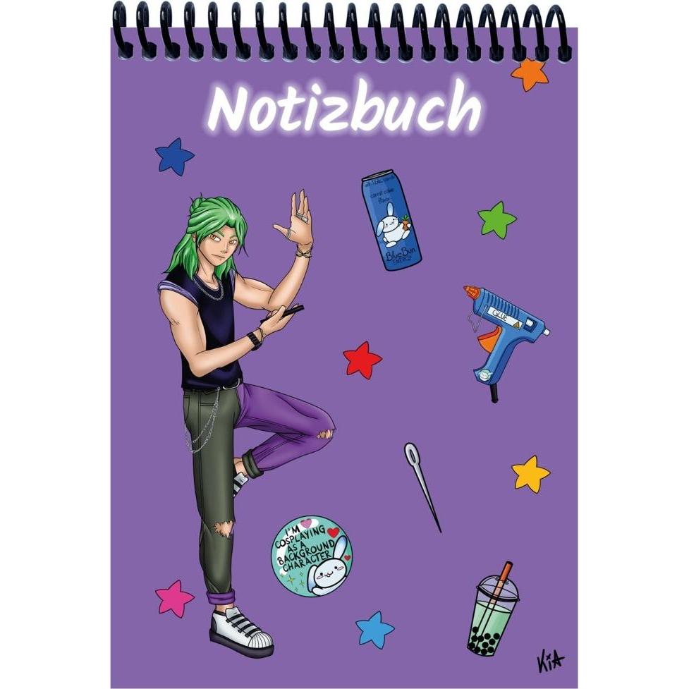 E & Z, Heft + Block, A 5 Notizbuch Manga Quinn, lila, karier (A5, Kariert)