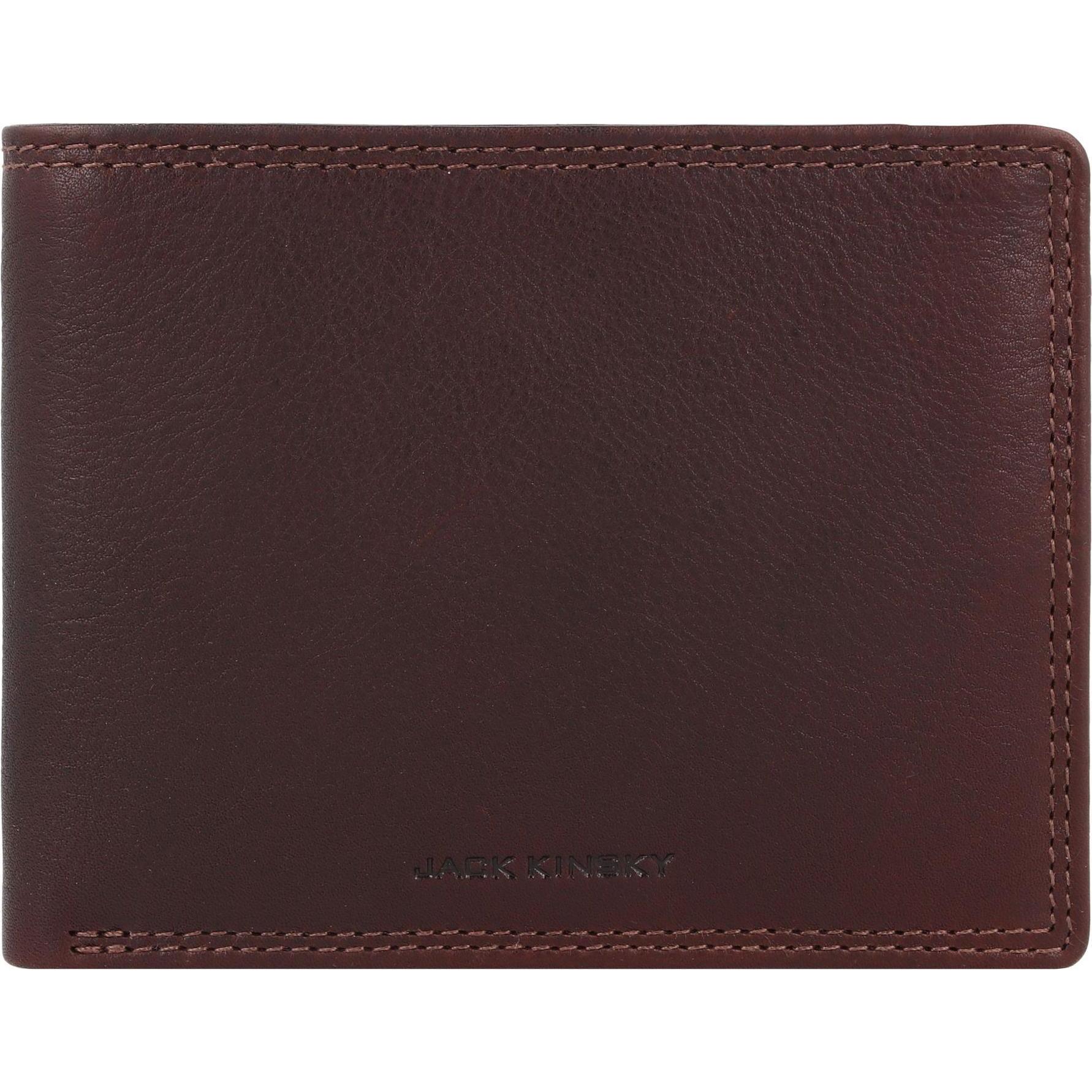 Jack kinsky, Herren, Portemonnaie, Geldbörse RFID Schutz Leder 12 cm, Braun
