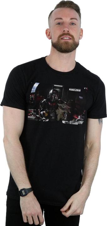 Actual product image Star Wars Mens The Mandalorian Mando And Co-Pilot T-Shirt (M)