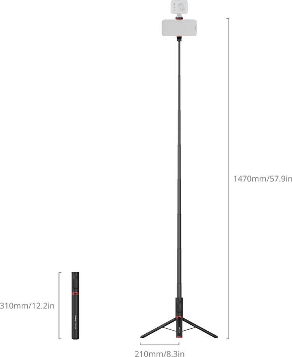 Actual product image SmallRig Smartphone-Stativ Selfie Stick ST30 Lite Schwarz