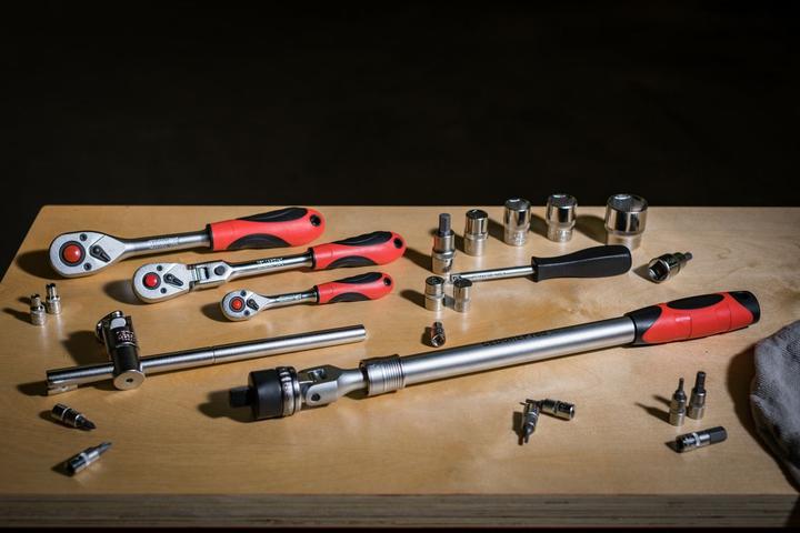 Actual product image Gedore Red red R60110009 2K-joint telescopic ratchet 1/2 430-580 mm (1/2")