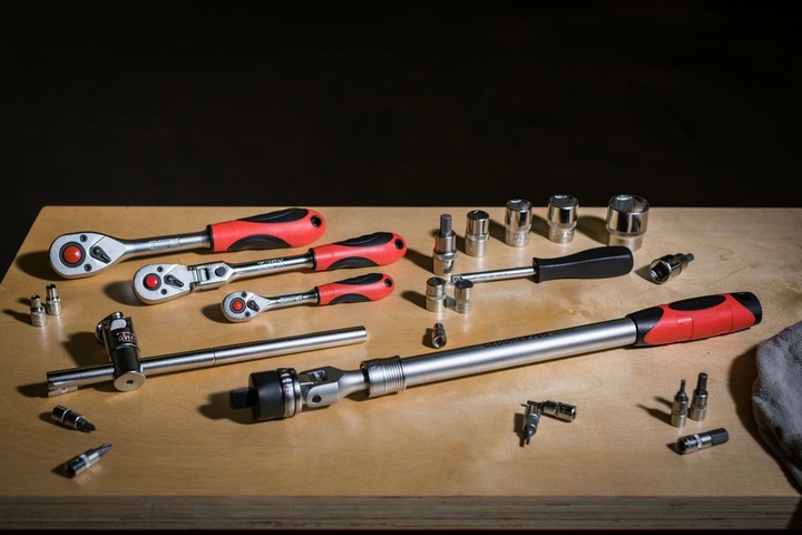 Actual product image Gedore Red red R60110009 2K-joint telescopic ratchet 1/2 430-580 mm (1/2")