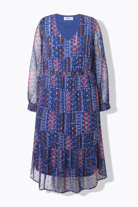 Produktbild Studio Untold Chiffon-Midikleid, Patchprint mit Glitzer, Saumvolant (54, 56)