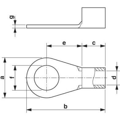 Thumbnail - Phoenix Contact, Kabelverbindung, Ringkabelschuh Querschnitt (max.)=2.5 mm² Loch-Ø=5.3 mm Unisoliert Metall 3240079 100 ...