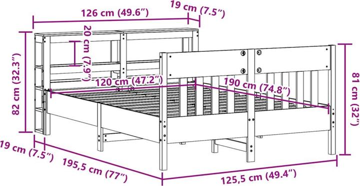 Produktbild vidaXL Bettgestell (120 x 190 cm)