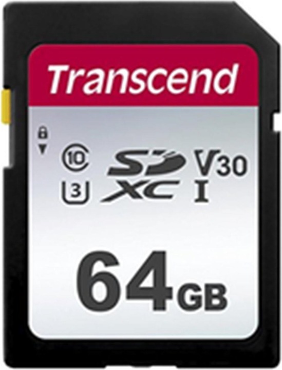 Actual product image Transcend SDXC 300S 64GB Class 10 UHS-I U1 (64 GB, SDXC, U3, UHS-I)