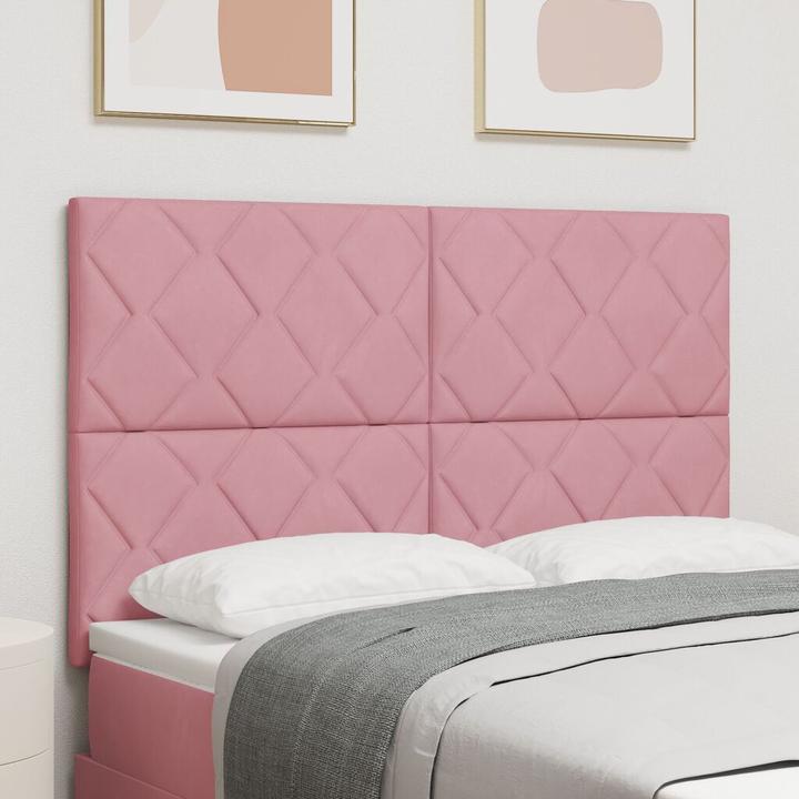 Produktbild VidaXL Kopfteil mit rosa Diamantblockdesign 160 cm Samt (160 x 40 x 7 cm)