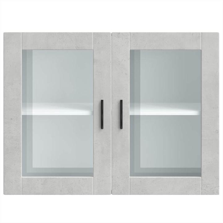 Actual product image VidaXL Kitchen wall unit with glass door Porto concrete grey Kitchen wall unit (80 x 31 x 60 cm)