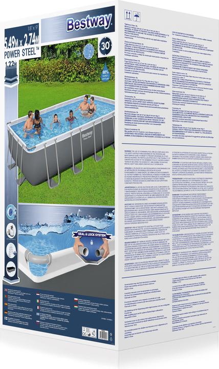 Actual product image Bestway Power Steel Above Ground Pool Set 5.49 m x 2.74 m x 1.22 m (549 x 274 x 122 cm)