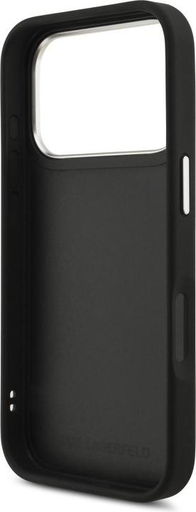 Immagine prodotto Karl Lagerfeld - Hardcase Grained K&C Heads Pins and Logo (KLHCP17LPSFDHPOK) - iPhone 17 Pro - Black (Apple iPhone 17 Pro)