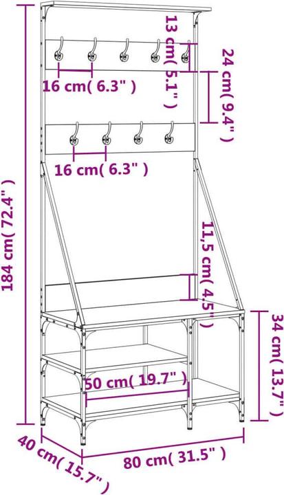 Produktbild vidaXL Kleiderständer