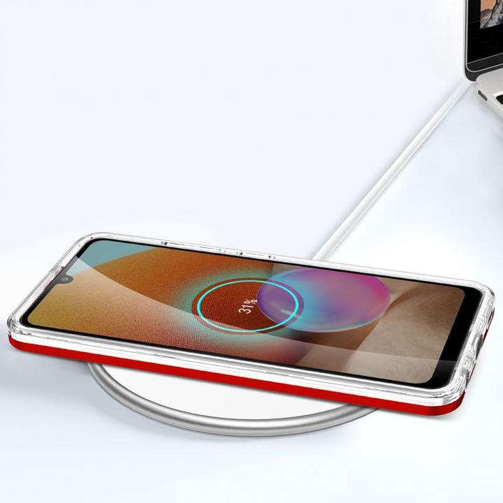 Actual product image Hurtel Clear 3in1 Case for Samsung Galaxy A72 4G Frame Gel Cover Red (Samsung Galaxy A72)