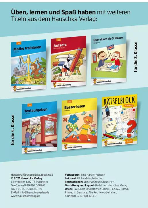 Produktbild Quer durch die 3. Klasse, Mathe und Deutsch - Übungsblock (Deutsch, Mascha Greune, Tina Harder, 2023)