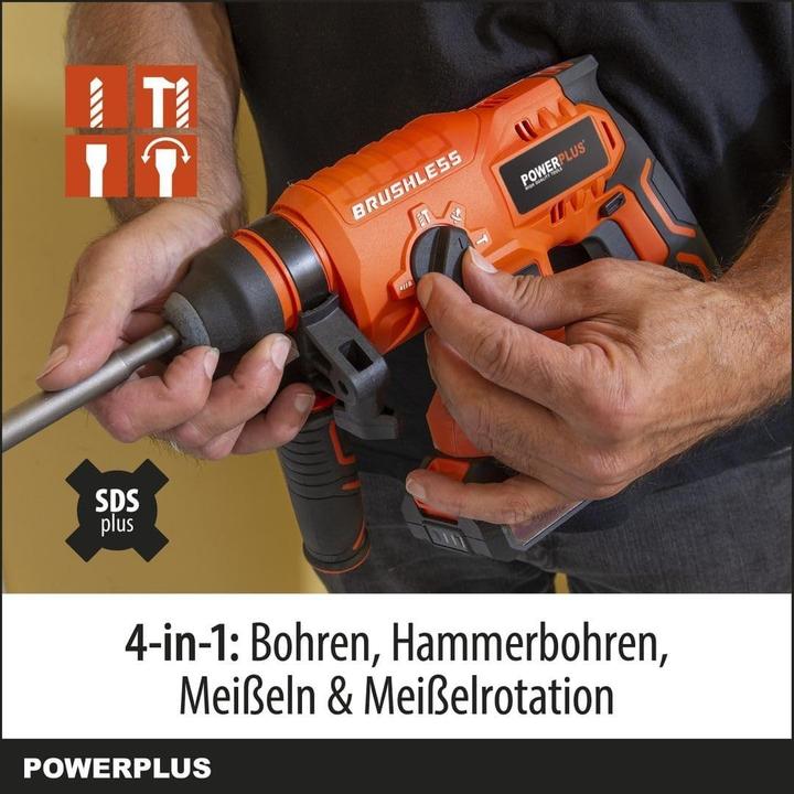 Immagine prodotto Powerplus Trapano a percussione Dual Power brushless 20V - batteria e caricatore esclusi - 5 Acc.