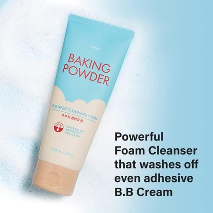 Image du produit Etude House Baking Powder B.B Deep Cleansing Foam (mousse nettoyante en profondeur) (Lingettes nettoyantes pour le visage, 160 ml)