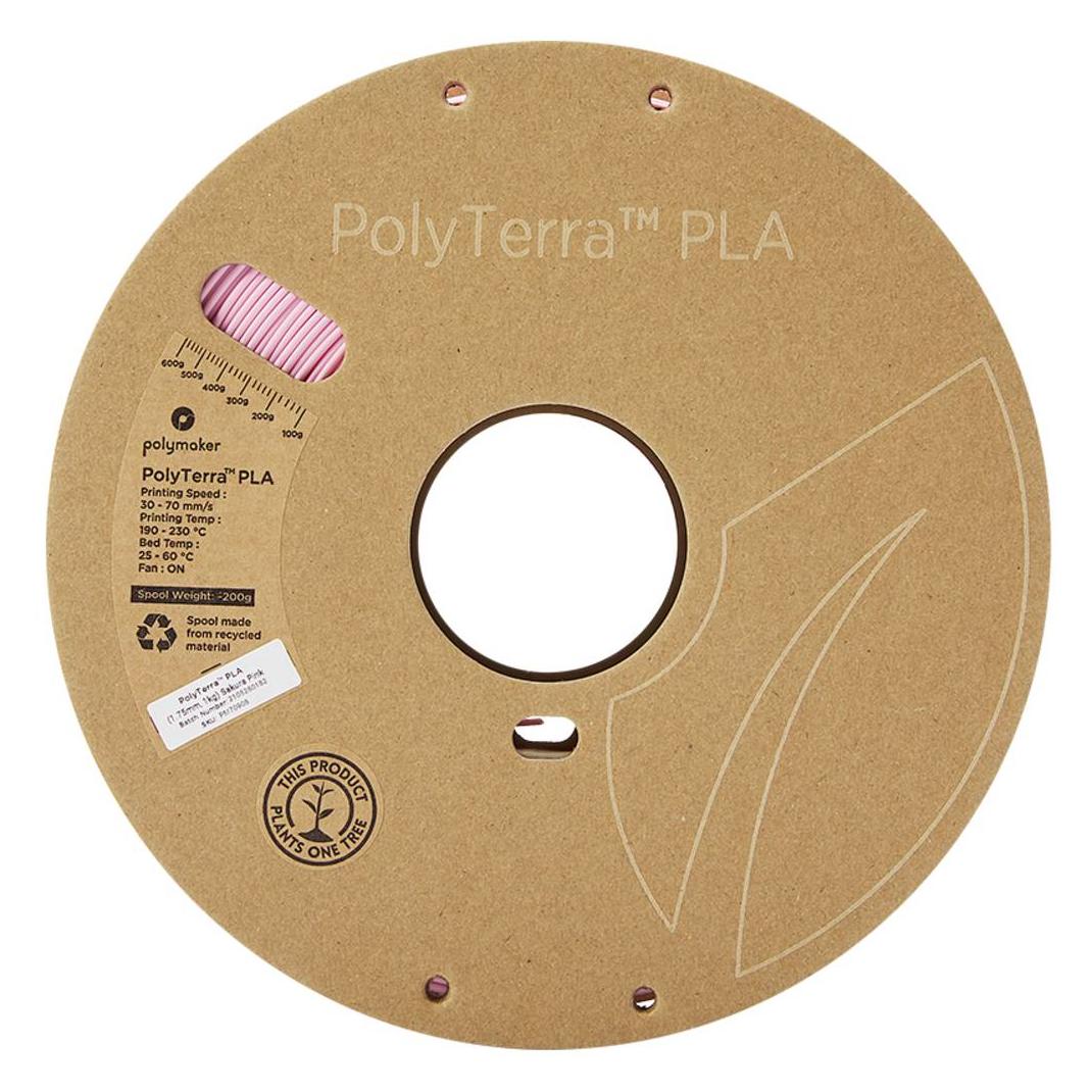 Polymaker PolyTerra (Pla, 1.75 mm, 1000 g, Rosa), 3D Filament, Rosa