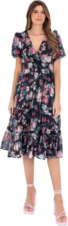 Image du produit Lovedrobe Robe midi imprimée florale à col en V (46)