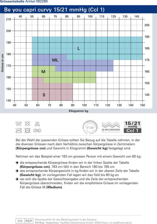 Produktbild Solidea Be You Capri Curvy 15/21 mmHg (S)