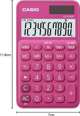 Immagine prodotto Casio Calcolatrice tascabile SL310UCRD 10 cifre rosso (Batterie)