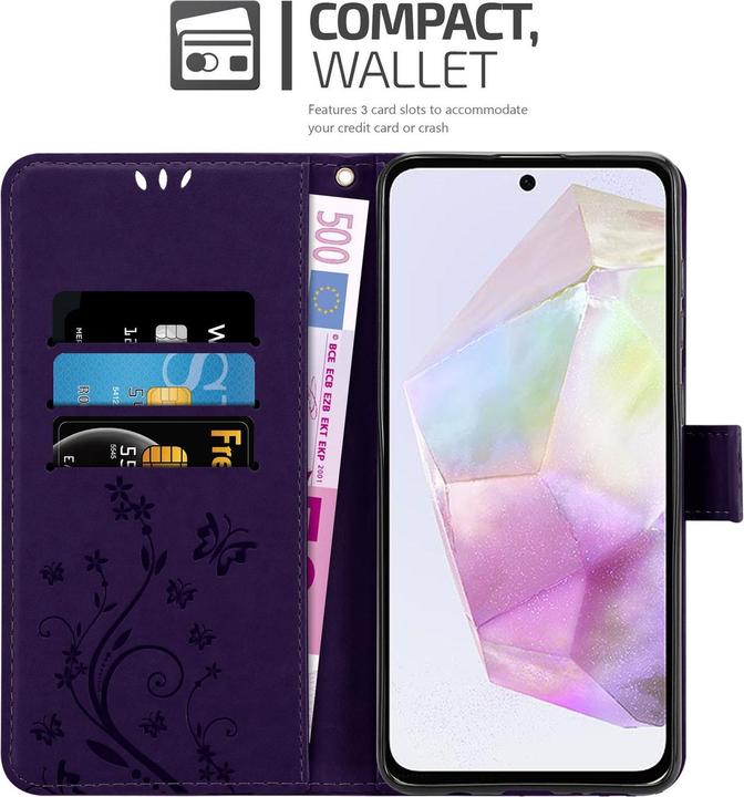 Produktbild Cadorabo Hülle für Samsung Galaxy A35 mit Blumen Muster (Samsung Galaxy A35)