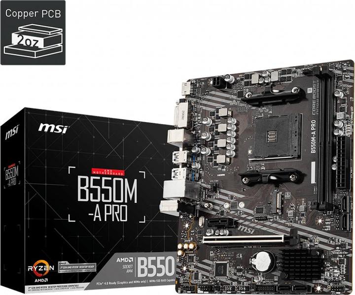 MSI B550M-A PRO AMD (AM4, AMD B550, mATX)