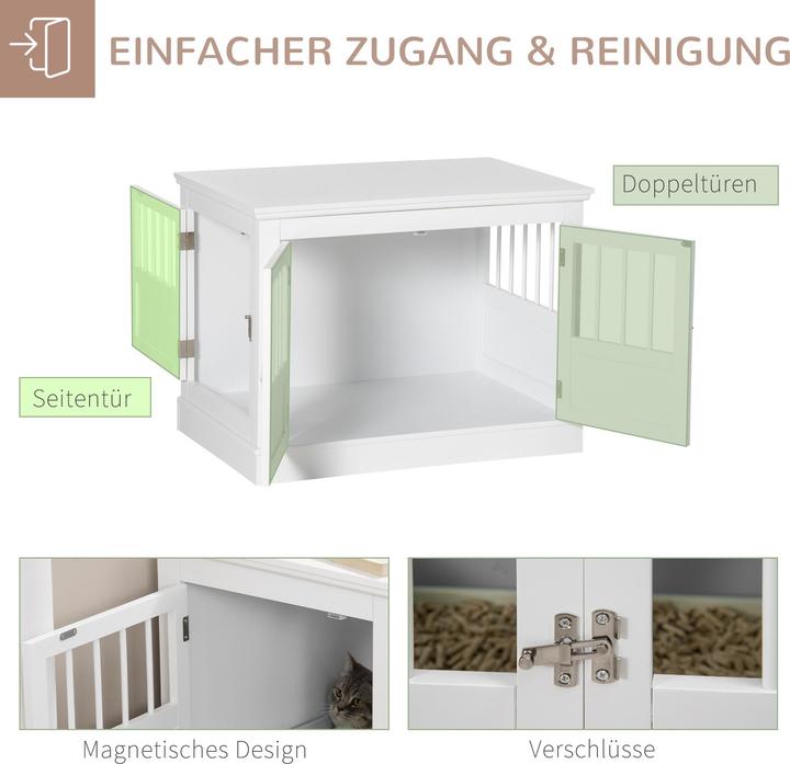 Produktbild PawHut Hundekäfig Spanplatte, MDF Weiss (Hundezwinger)