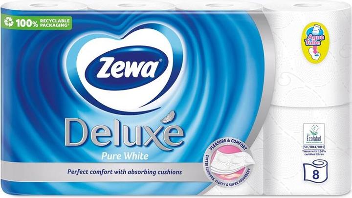 Zewa Papier Wc Deluxe White 3ply 8pcs (8 x)