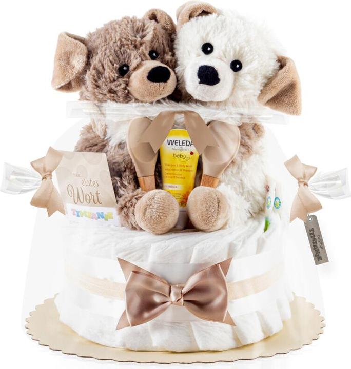 Timfanie Gâteau de couches neutre pour jumeaux avec doudou chauffant