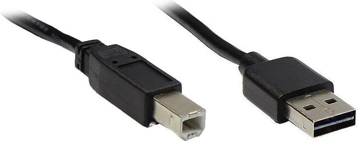Produktbild Good Connections Anschlusskabel USB 2.0 EASY Stecker A an Stecker B, gewinkelt, schwarz, 2m, ® (2 m, USB 2.0)