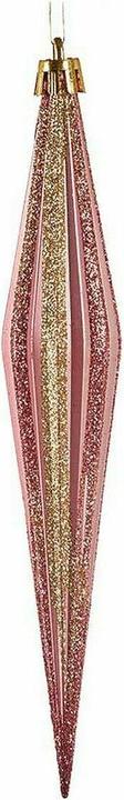 Produktbild Krist+ Christmas Decorations Set Streched Pink Golden PVC 3 x 3 x 18,5 cm (12 Units) (12-teilig)