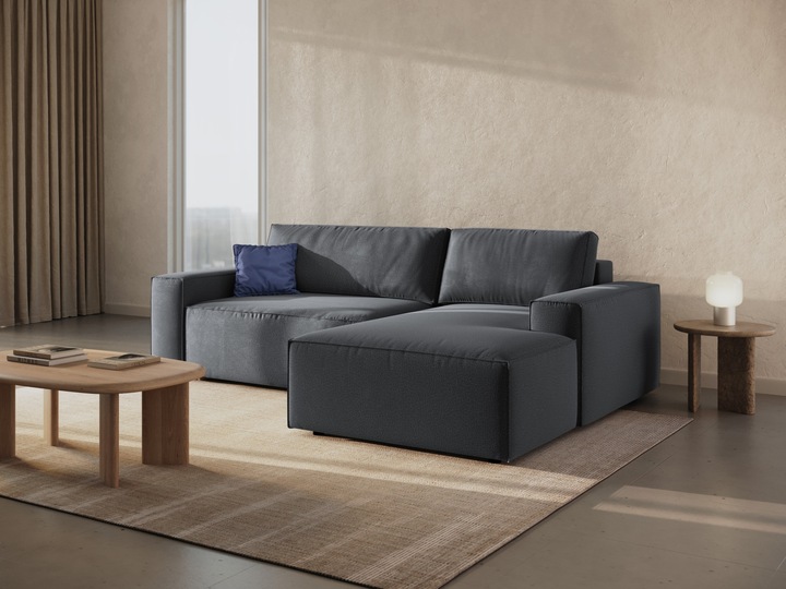 Actual product image Micadoni Right Corner Sofa With Bed Function And Box, "Jodie", 3 Seats, 246x151x86 Made in Europe (Corner sofa)