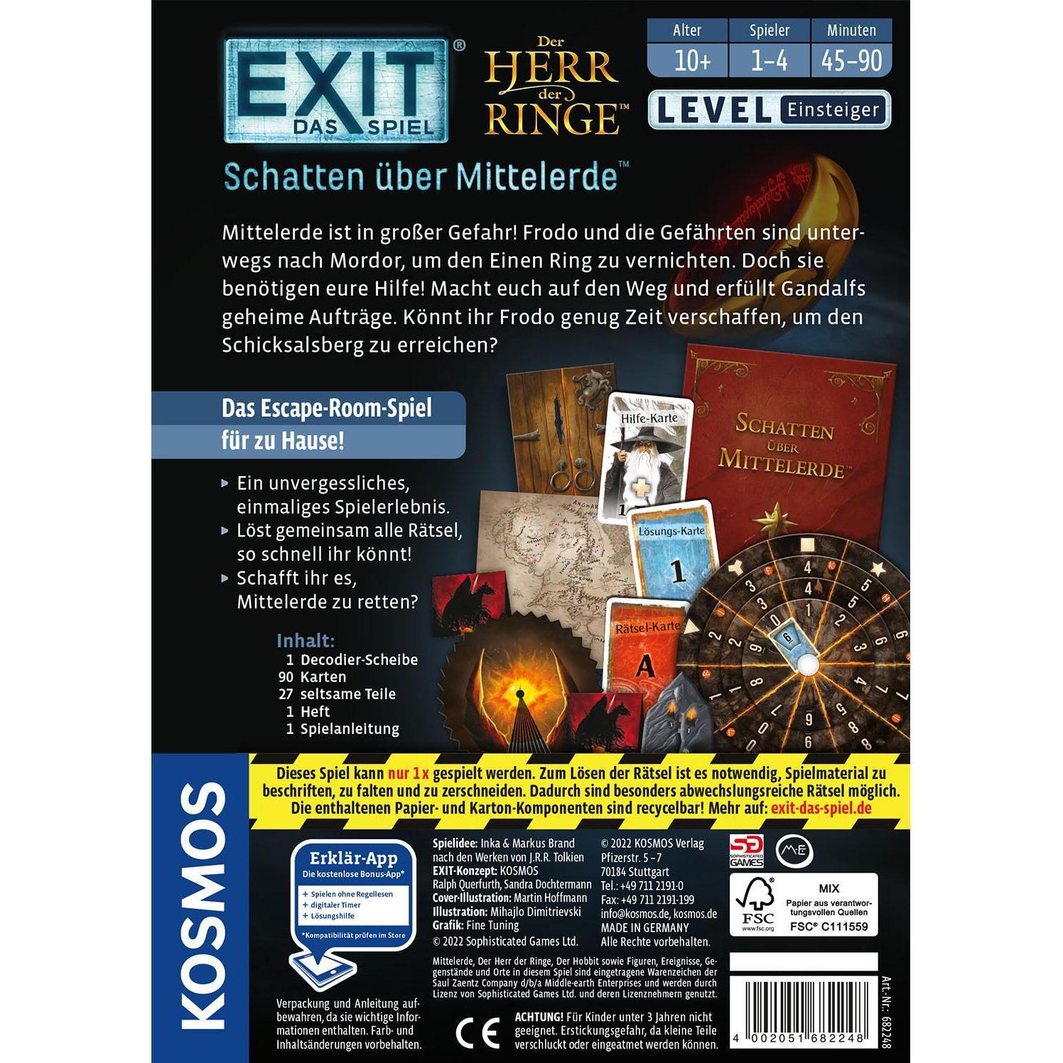 Thumbnail - Kosmos EXIT - Das Spiel: Schatten über Mittelerde (Deutsch)