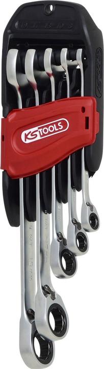 Produktbild KS Tools GEARplus® RINGSTOP-Ratschenringmaulschl.-Satz abgew., Flank Traction, 5 Teile (19 mm)