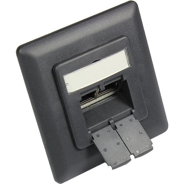 Good Connections, Zubehör Schalterprogramm, Zentralstück 50x50mm inkl. Abdeckrahmen 80x80mm für Netzwerkdosen, anthrazit...