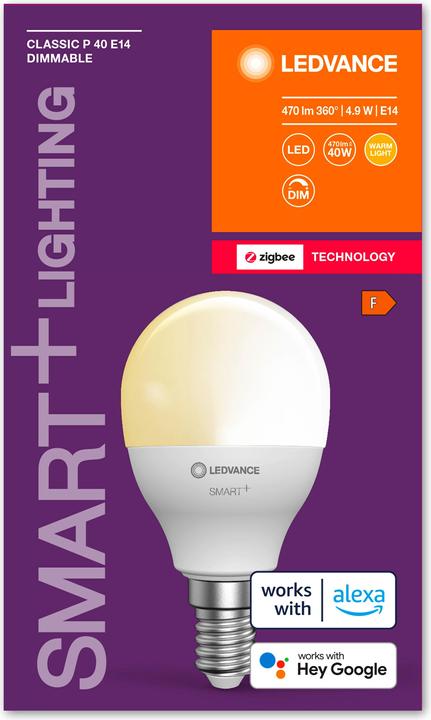 Actual product image Ledvance Smart+ Classic (E14, 4.90 W, 470 lm, 1 x, F)