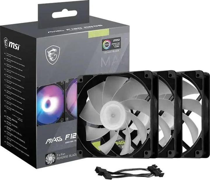 Actual product image MSI MAG F120 ARGB x3 (120 mm, 3x)