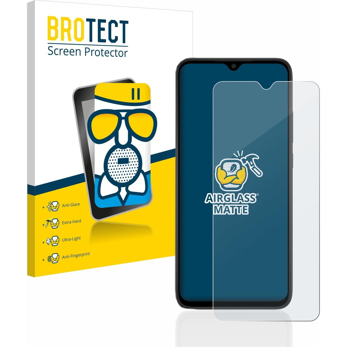 BROTECT AirGlass Panzerglasfolie Matt (1 Stück, Xiaomi Redmi 9C), Smartphone Schutzfolie, Grau